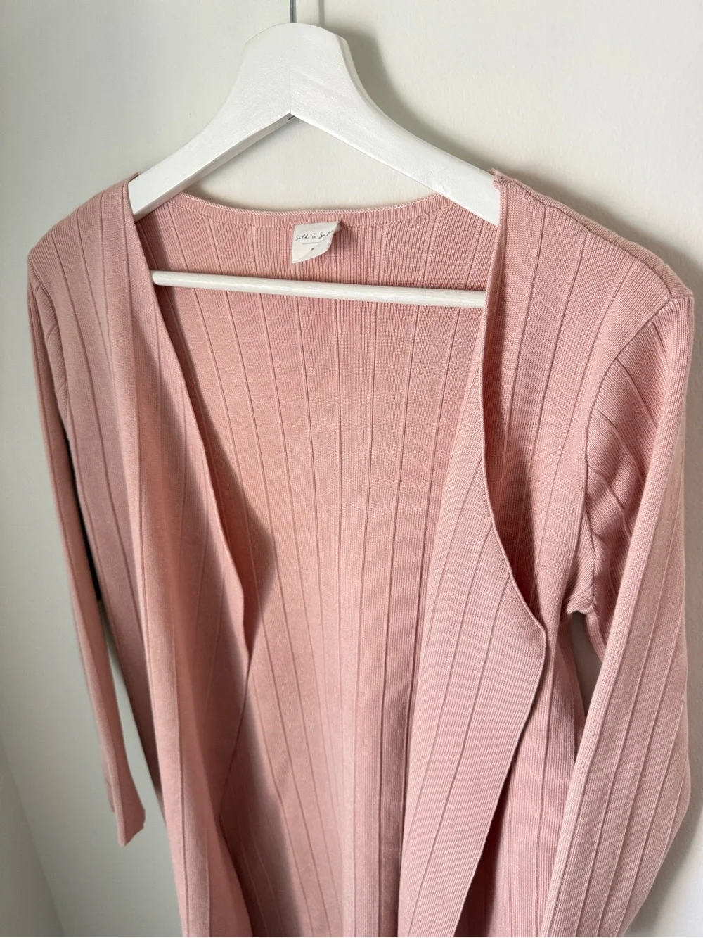 Silk and Salt Staycation Dusty Rose Ribbed Duster and Matching Leggings Medium